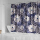 African Leopard Floral Pattern Shower Curtain Nile Indigo