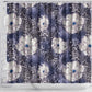 African Leopard Floral Pattern Shower Curtain Nile Indigo