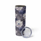 African Leopard Floral Pattern Skinny Tumbler Nile Indigo