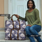 African Leopard Floral Pattern Travel Bag Nile Indigo