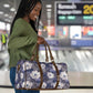 African Leopard Floral Pattern Travel Bag Nile Indigo