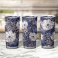 African Leopard Floral Pattern Tumbler Cup Nile Indigo