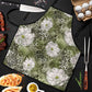 African Leopard Floral Pattern Apron Safari Moss
