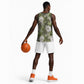 African Leopard Floral Pattern Basketball Jersey Safari Moss