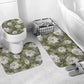 African Leopard Floral Pattern Bathroom Set Safari Moss