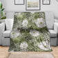 African Leopard Floral Pattern Blanket Safari Moss