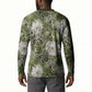 African Leopard Floral Pattern Button Sweatshirt Safari Moss