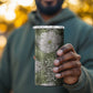 African Leopard Floral Pattern 4 in 1 Can Cooler Tumbler Safari Moss