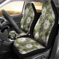 African Leopard Floral Pattern Car Seat Cover Safari Moss