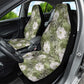 African Leopard Floral Pattern Car Seat Cover Safari Moss