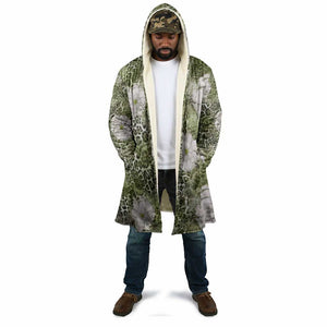 African Leopard Floral Pattern Cloak Safari Moss
