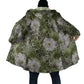 African Leopard Floral Pattern Cloak Safari Moss
