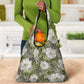 African Leopard Floral Pattern Grocery Bag Safari Moss