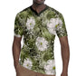 African Leopard Floral Pattern Rugby Jersey Safari Moss