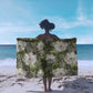 African Leopard Floral Pattern Sarong Safari Moss