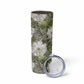 African Leopard Floral Pattern Skinny Tumbler Safari Moss