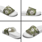 African Leopard Floral Pattern Slide Sandals Safari Moss