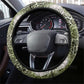 African Leopard Floral Pattern Steering Wheel Cover Safari Moss