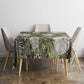 African Leopard Floral Pattern Tablecloth Safari Moss