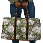 African Leopard Floral Pattern Travel Bag Safari Moss