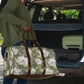 African Leopard Floral Pattern Travel Bag Safari Moss