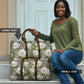 African Leopard Floral Pattern Travel Bag Safari Moss