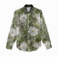 African Leopard Floral Pattern Women Casual Shirt Safari Moss
