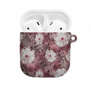 African Leopard Floral Pattern AirPods Case Sunset Mauve