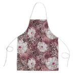 African Leopard Floral Pattern Apron Sunset Mauve
