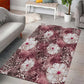 African Leopard Floral Pattern Area Rug Sunset Mauve