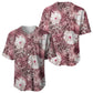 African Leopard Floral Pattern Baseball Jersey Sunset Mauve