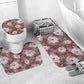 African Leopard Floral Pattern Bathroom Set Sunset Mauve