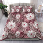 African Leopard Floral Pattern Bedding Set Sunset Mauve