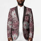African Leopard Floral Pattern Blazer Sunset Mauve