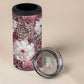 African Leopard Floral Pattern 4 in 1 Can Cooler Tumbler Sunset Mauve