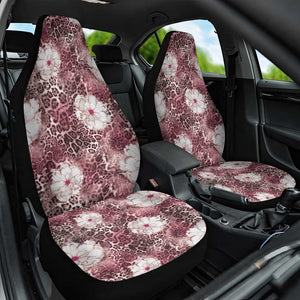 African Leopard Floral Pattern Car Seat Cover Sunset Mauve