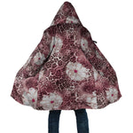 African Leopard Floral Pattern Cloak Sunset Mauve