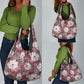 African Leopard Floral Pattern Grocery Bag Sunset Mauve
