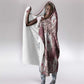 African Leopard Floral Pattern Hooded Blanket Sunset Mauve