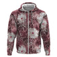 African Leopard Floral Pattern Hoodie Sunset Mauve