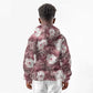 African Leopard Floral Pattern Kid Hoodie Sunset Mauve