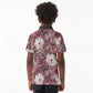 African Leopard Floral Pattern Kid Polo Shirt Sunset Mauve