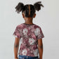 African Leopard Floral Pattern Kid T shirt Sunset Mauve