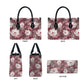 African Leopard Floral Pattern Leather Bag Sunset Mauve
