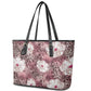 African Leopard Floral Pattern Leather Tote Bag Sunset Mauve