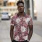 African Leopard Floral Pattern Polo Shirt Sunset Mauve