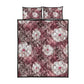 African Leopard Floral Pattern Quilt Bed Set Sunset Mauve