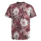African Leopard Floral Pattern Rugby Jersey Sunset Mauve
