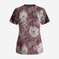 African Leopard Floral Pattern Scrub Top Sunset Mauve
