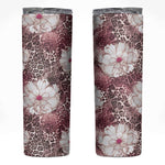 African Leopard Floral Pattern Skinny Tumbler Sunset Mauve